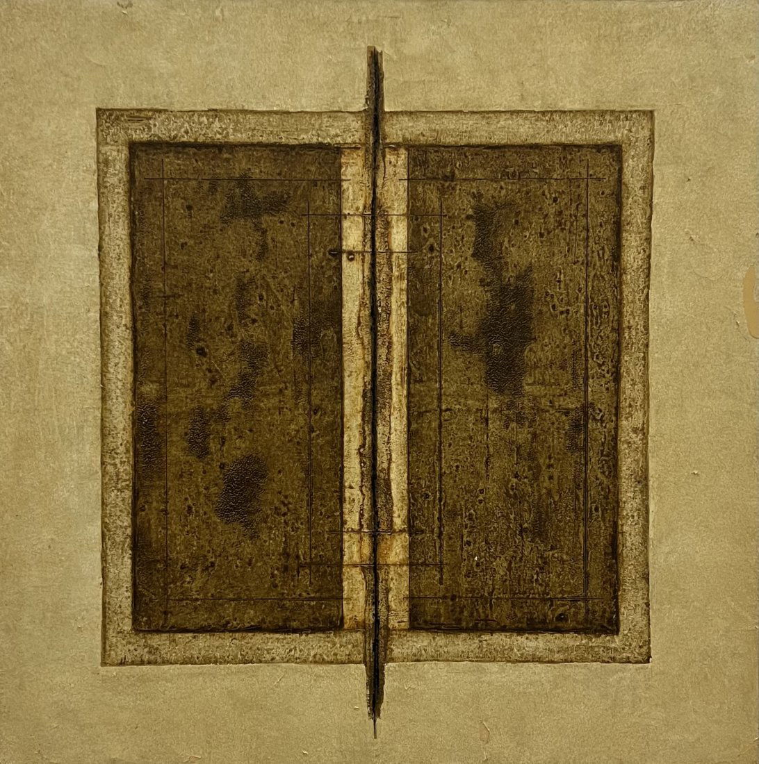 CARLOS TORRES (b. 1955, Colombia) Abstract "Africa From Serie": Mixed media on canvas 35 x 35 in