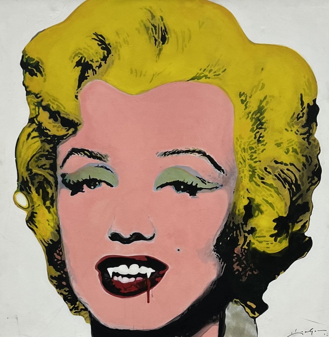 Marylin Monroe "Dracula" Pop Art Oil On Canvas Painting Signed (1 of 4)