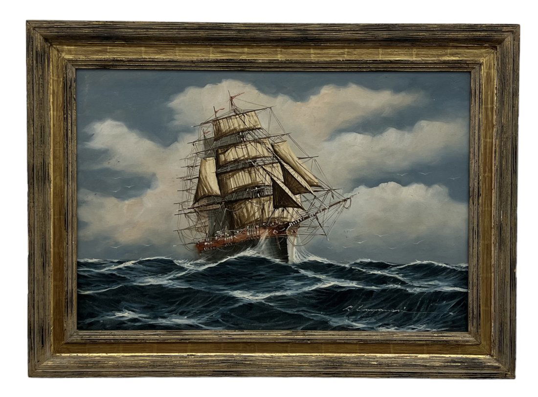 RENATO LONGANESI (b.1931, Italian) Clipper Ship Nautical Painting (1 of 4)