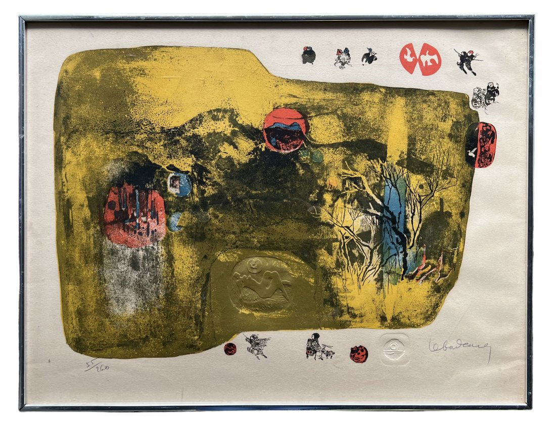 Lebadang 1922 - 2015, Vietnamese)  Intaglio Aquatint Abstract (1 of 3)