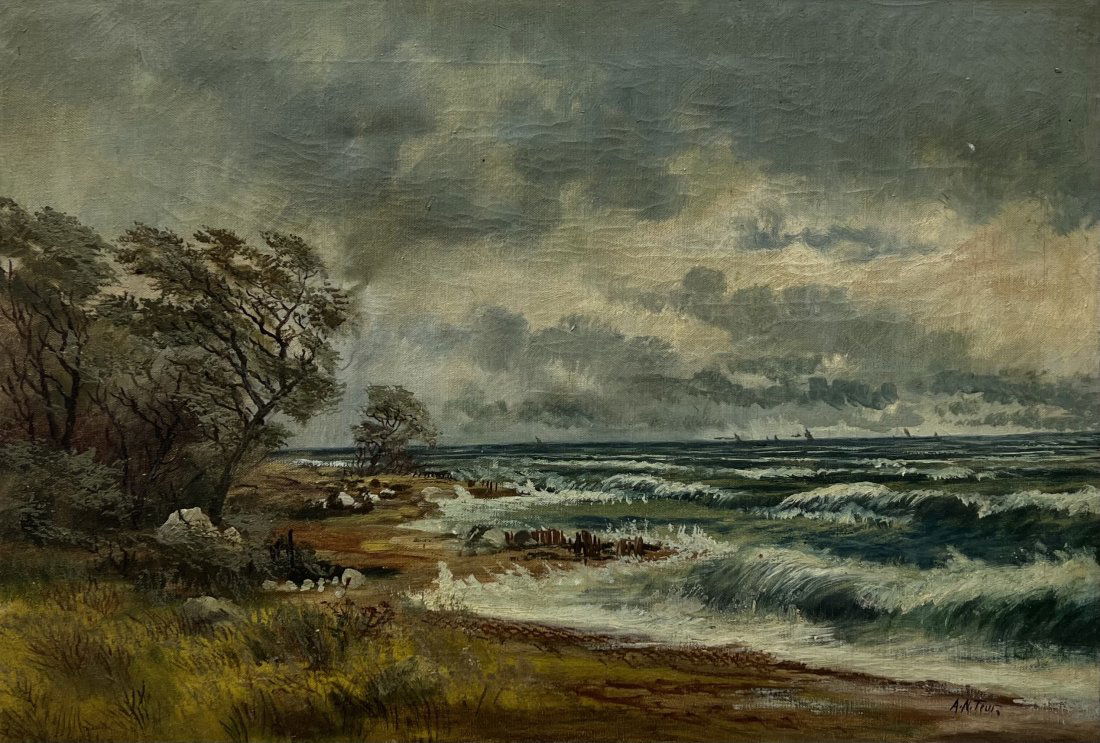 Impressionist Coastal Landscape Painting Signed By Unknown Artist (1 of 3)