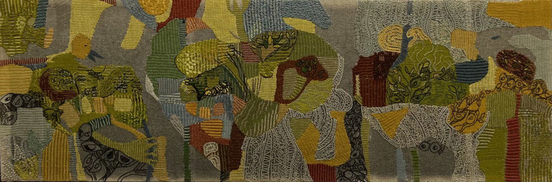 CAROL HANSEN WAGNER (20th c, California) Large MCM Abstract Tapestry (1 of 6)
