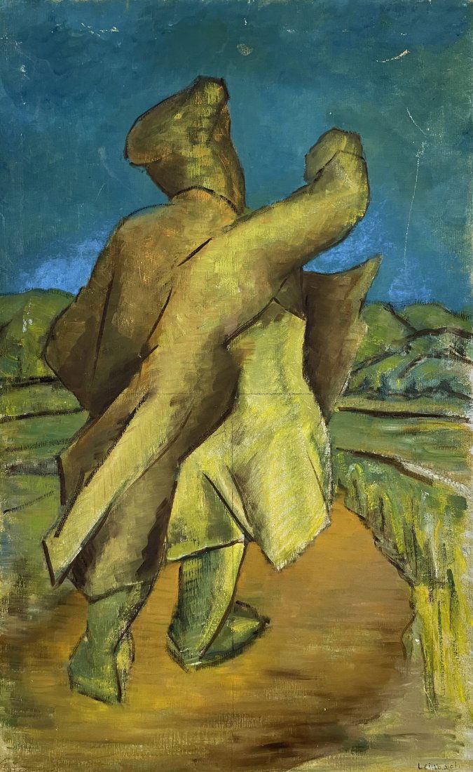 German Cubist Figure In Landscape Signed (1 of 7)