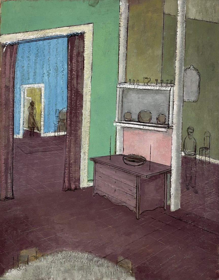 Mid-Century Modernist Interior Scene Unknown Artist (1 of 10)