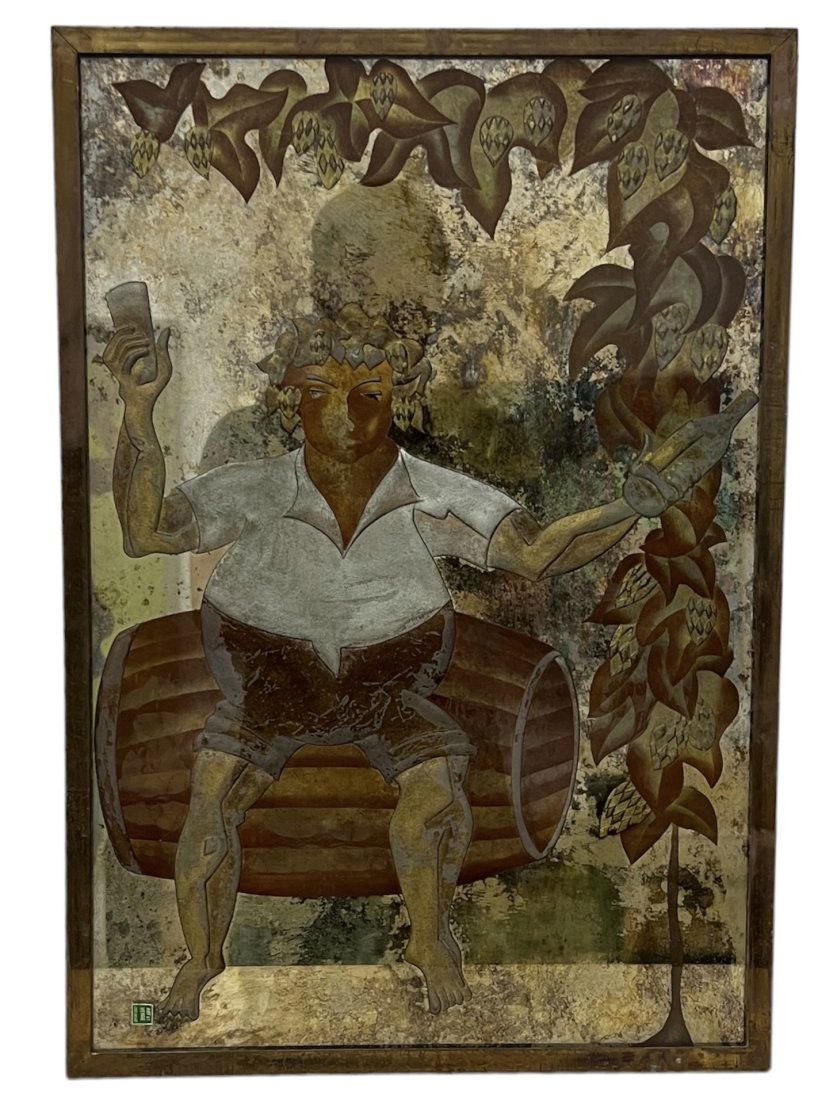 Belgian Modernist Mixed Metal Glass Relief Wall Sculpture (1 of 3)