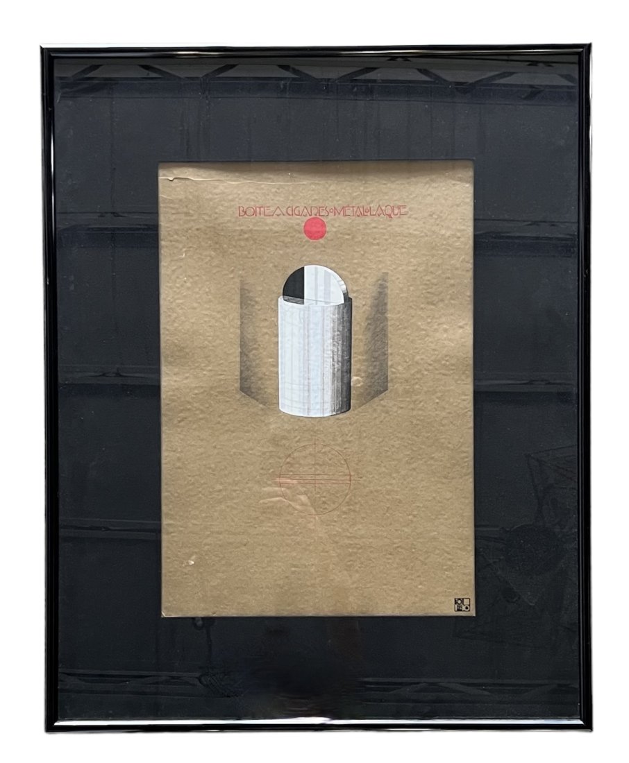 Mid-Century French Art Deco Illustration Art, Signed (1 of 3)