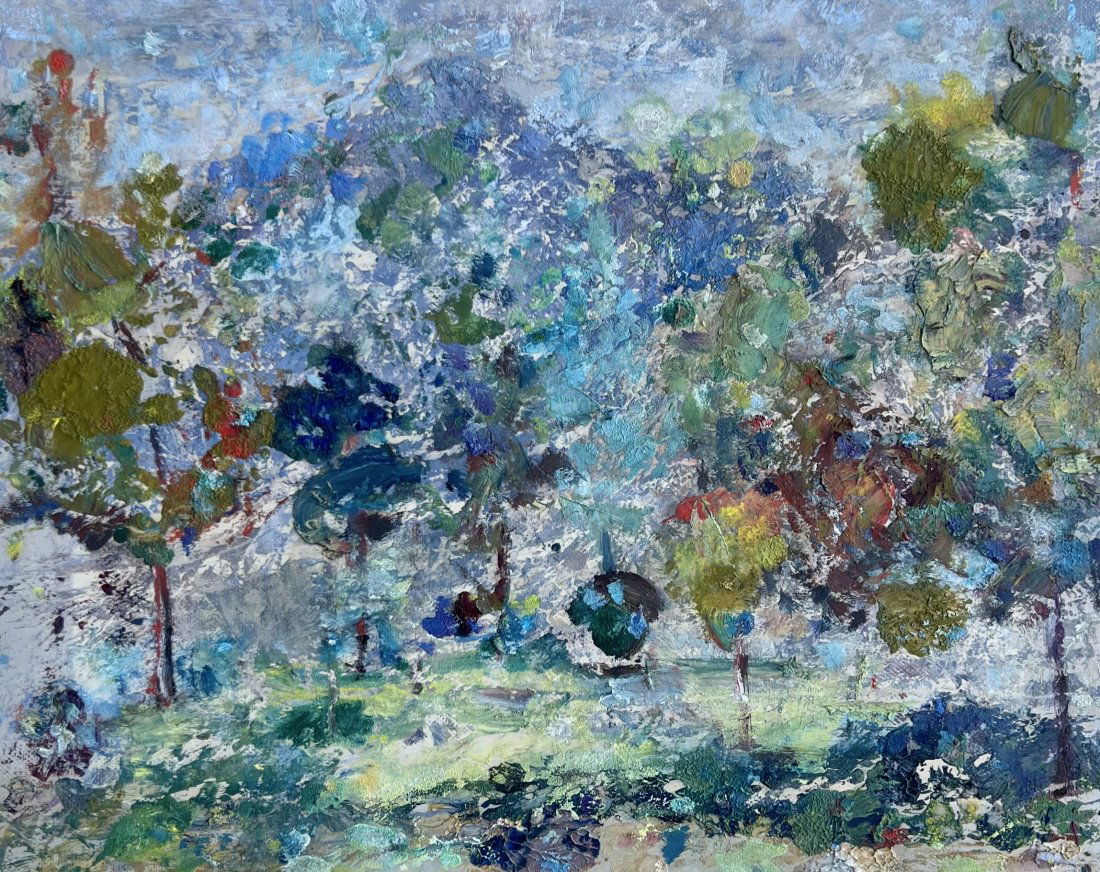 French School Impressionist Landscape Oil On Paper Unsigned (1 of 2)