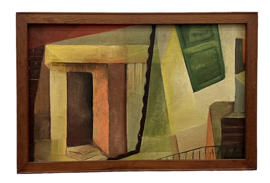 Mid-Century Modern Cubist Abstract Painting Signed & Dated 1950 (1 of 3)