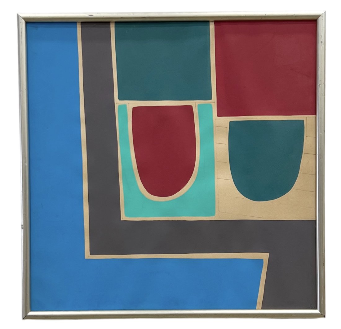 Mid-Century Modern Cubist Color Field Shapes Serigraph Pencil Signed (1 of 3)