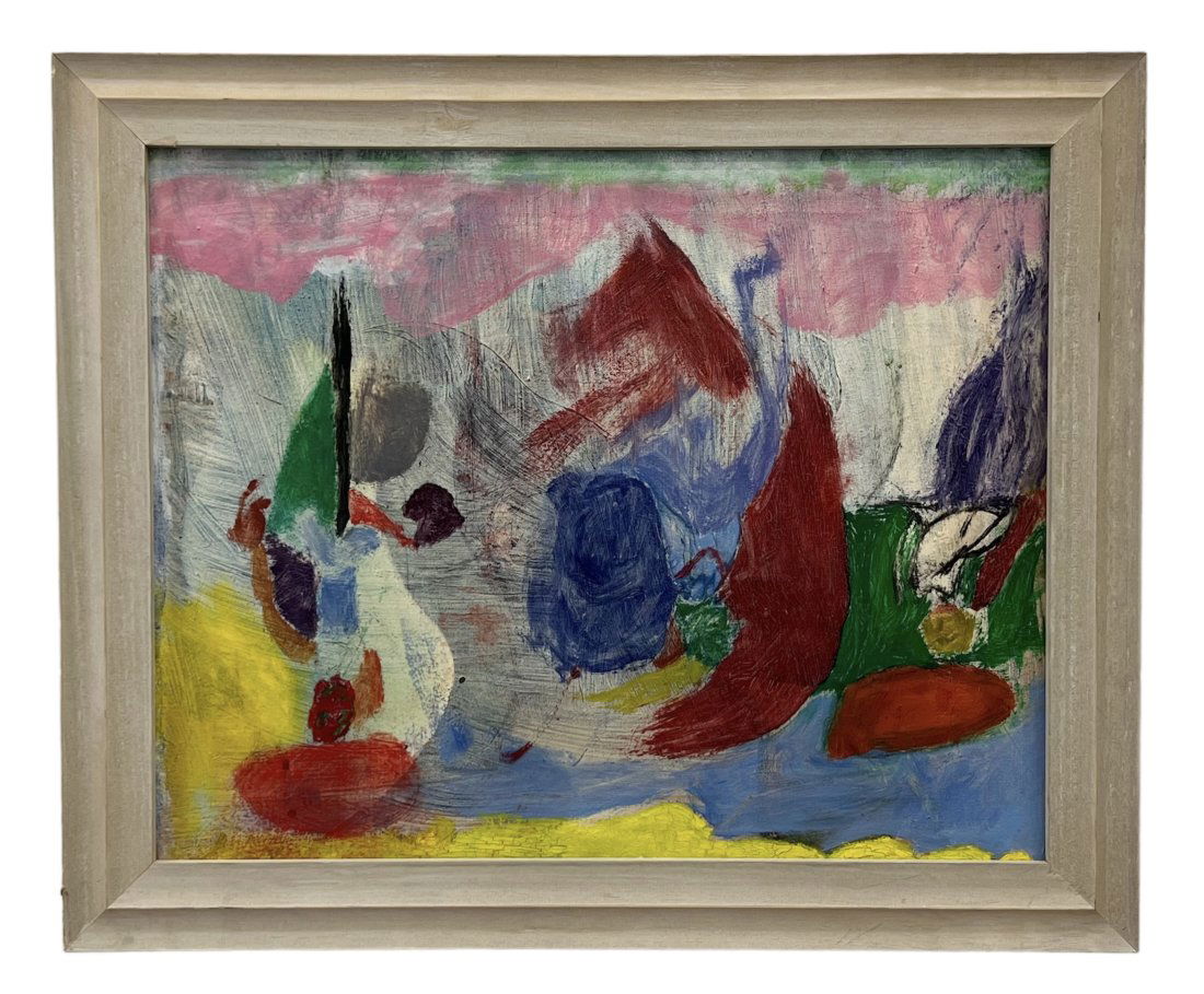 Mid-Century Modern Abstract Painting Signed Verso (1 of 2)