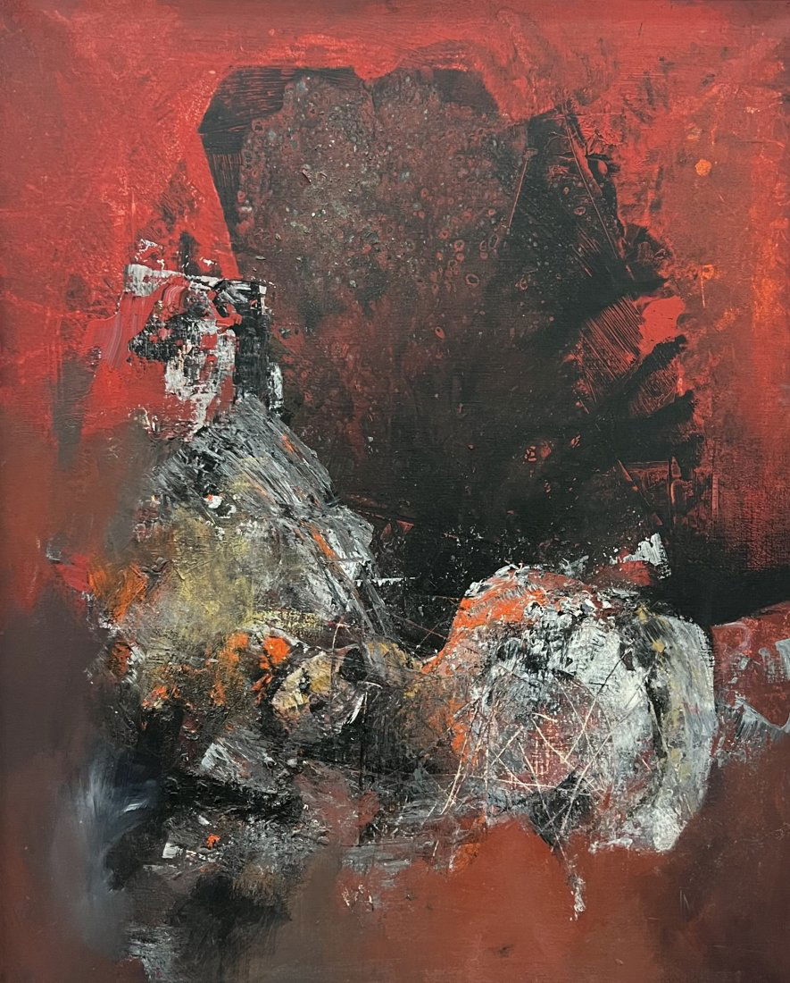 1980's Abstract Expressionist Painting Signed Verso (1 of 3)