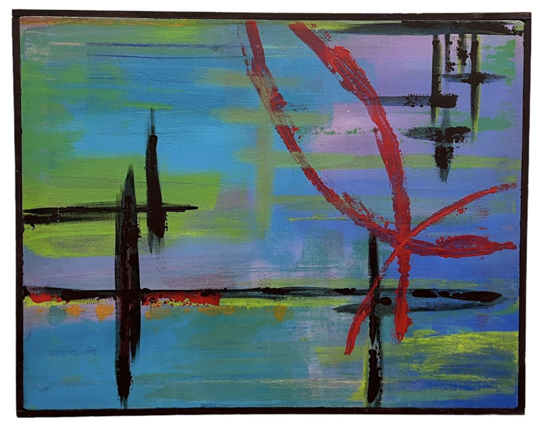 Contemporary Abstract Expressionist Painting, Signed Verso (1 of 3)