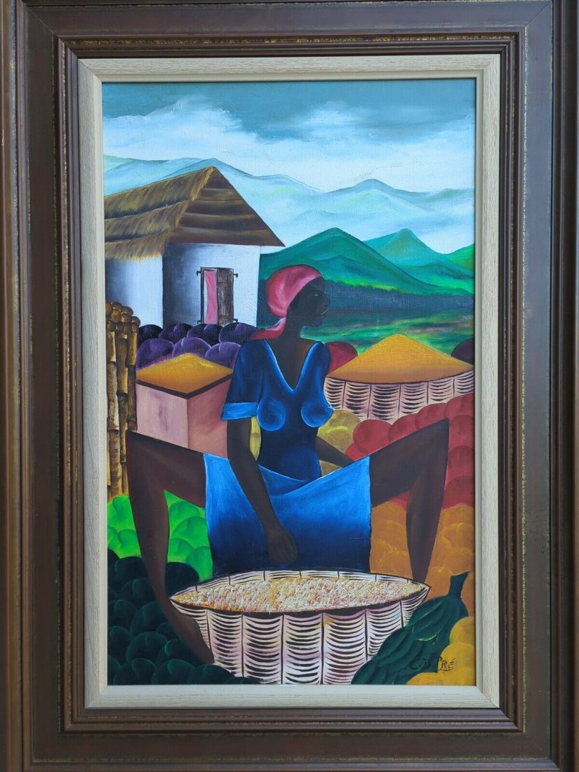 Haitian Cubist Painting Signed C. Dupre (1 of 4)