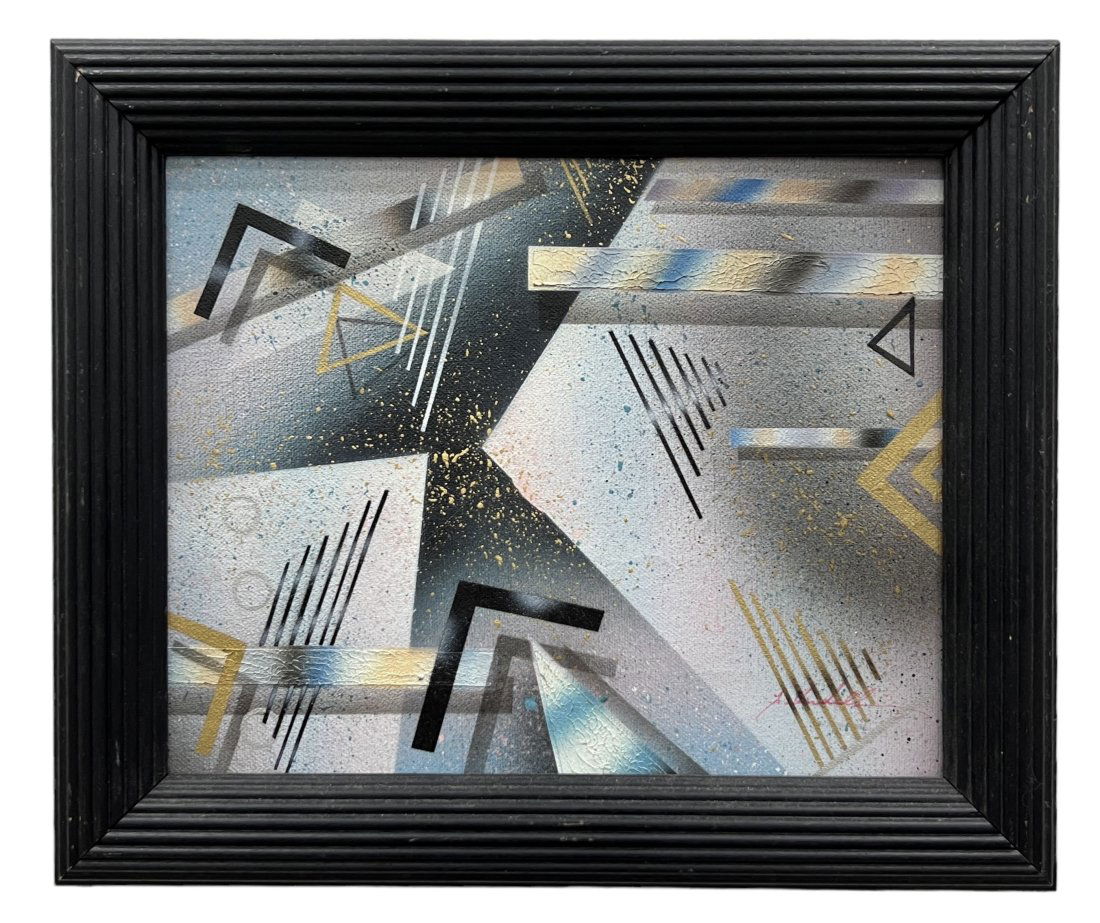 1980's Post Modernist Abstract Painting, Signed (1 of 3)