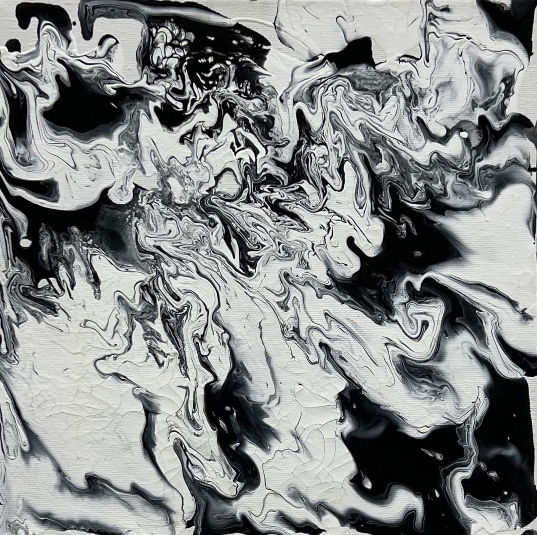 RICHARD MOORE (20th c, American) Black & White Abstract (1 of 2)