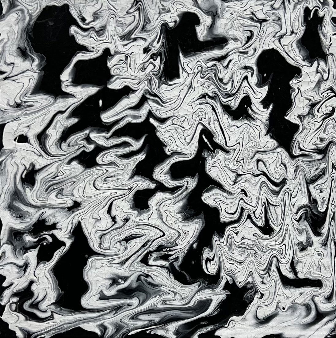 RICHARD MOORE (20th c, American) Black & White Abstract (1 of 2)