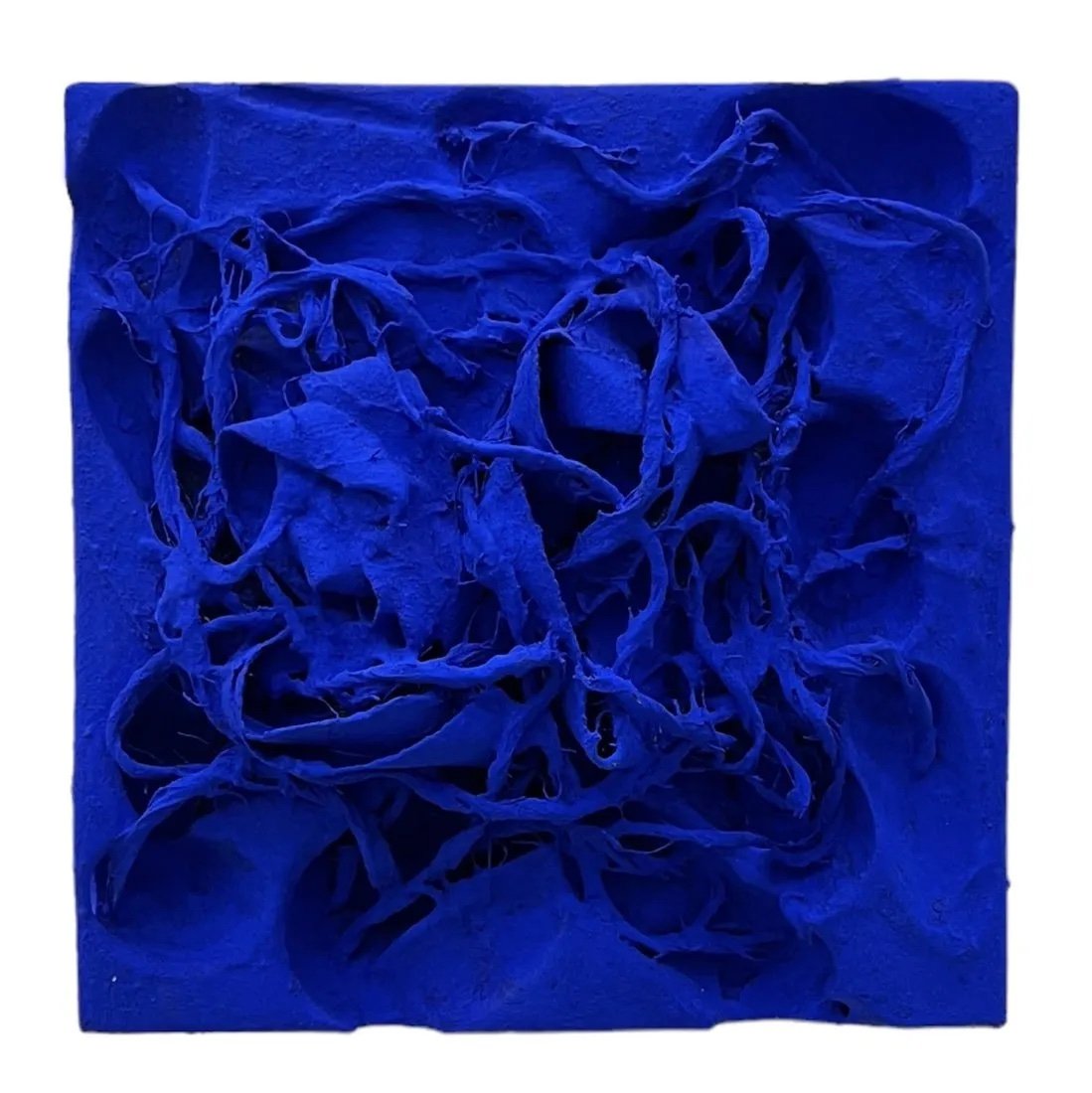 ALEXANDER GORE (b. 1958, Florida) Yves Klein Blue Abstract: 12 x 12 x 3 in. Paint over plaster