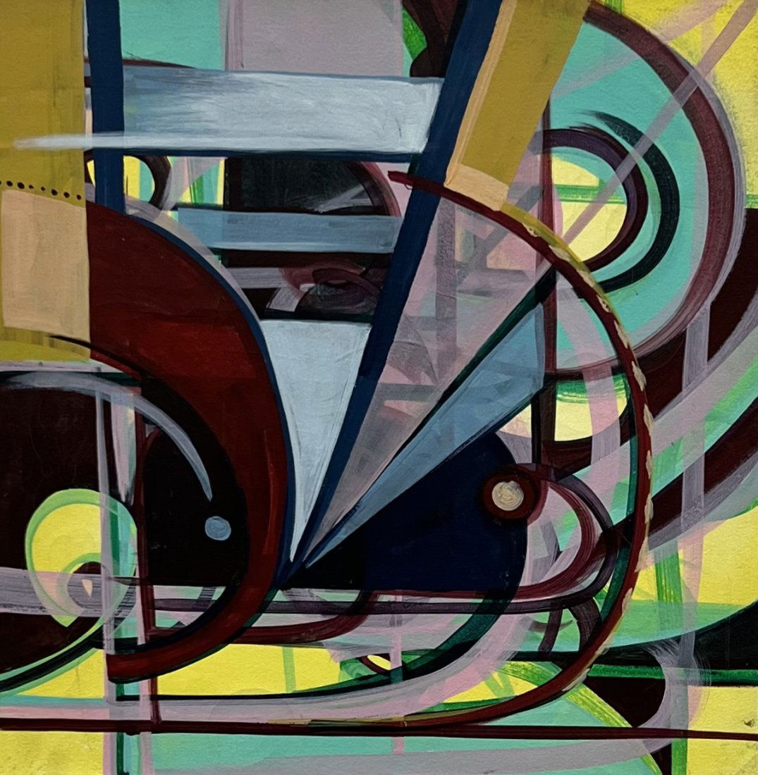 Constructivist Abstract Painting Signed Verso (1 of 4)