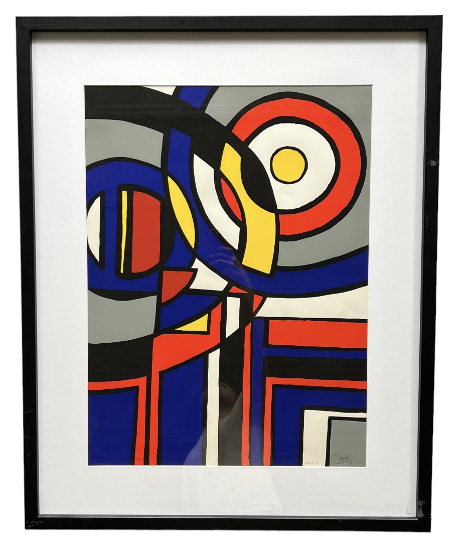 1980's Pencil Signed Serigraph Abstract Style Of Calder (1 of 3)