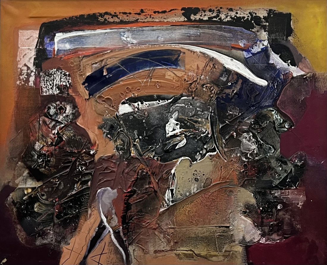 1980's Abstract Expressionist Painting Signed Verso (1 of 3)