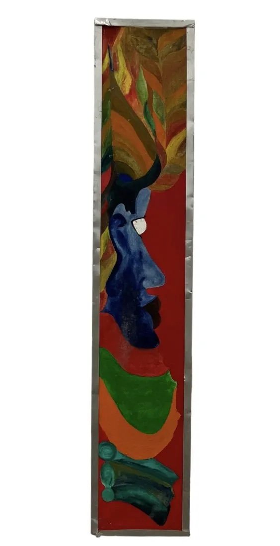 Mid-Century Haitian Modernist Abstract Painting, Unsigned (1 of 3)