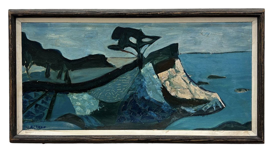 Mid-Century Cubist Landscape Painting Signed (1 of 3)