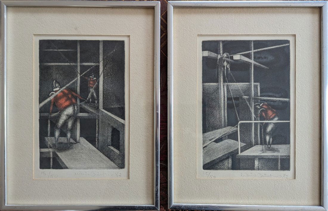 NERIO QUINTERO (20th C, Venezuela) Pair Of Etchings (1 of 3)