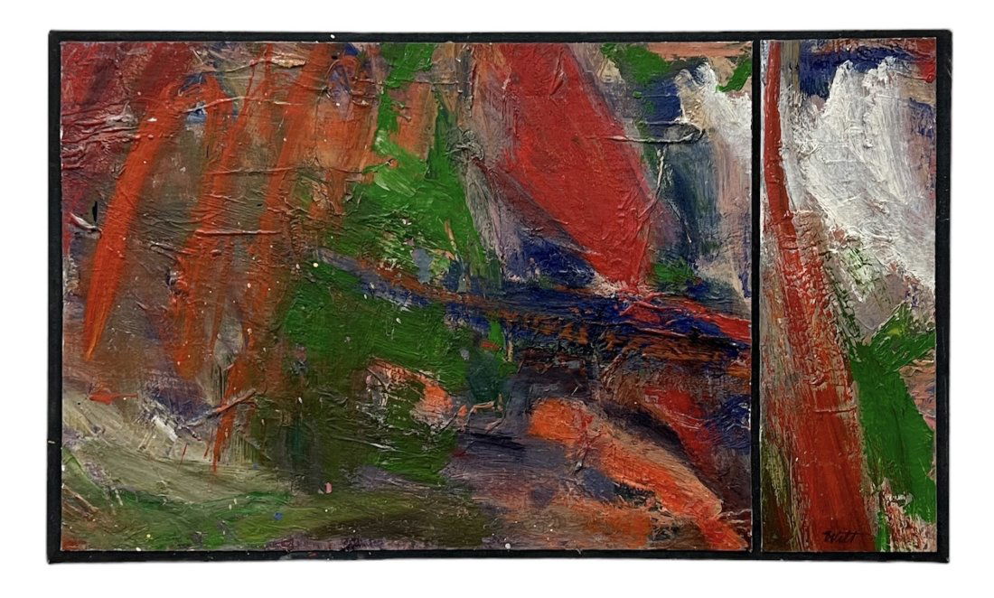 RON WITT (20th c, American) Abstract Expressionist Diptych Painting (1 of 3)