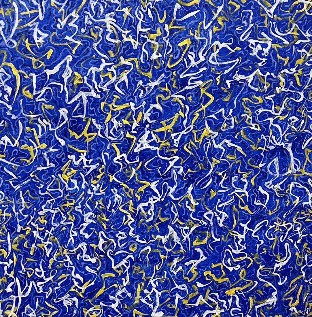 STAN McCREA (1929-2017, Florida) Minimalist Bottles Abstract: Acrylic on canvas 46 x 46 in