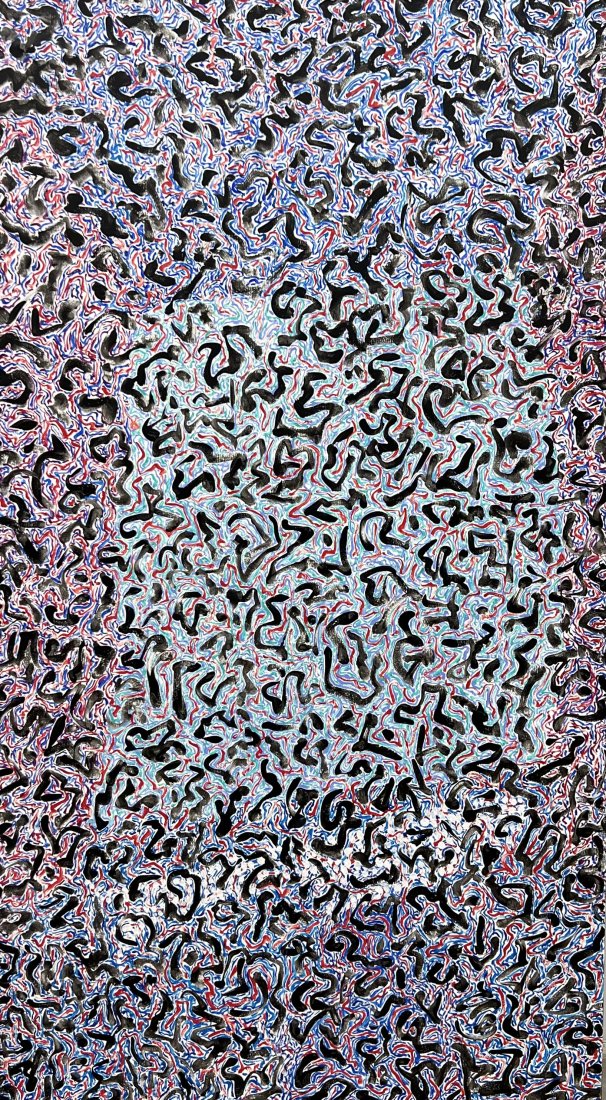 STAN McCREA (1929-2017, Florida) Monumental Abstract: Acrylic on canvas 78 x 44 in
