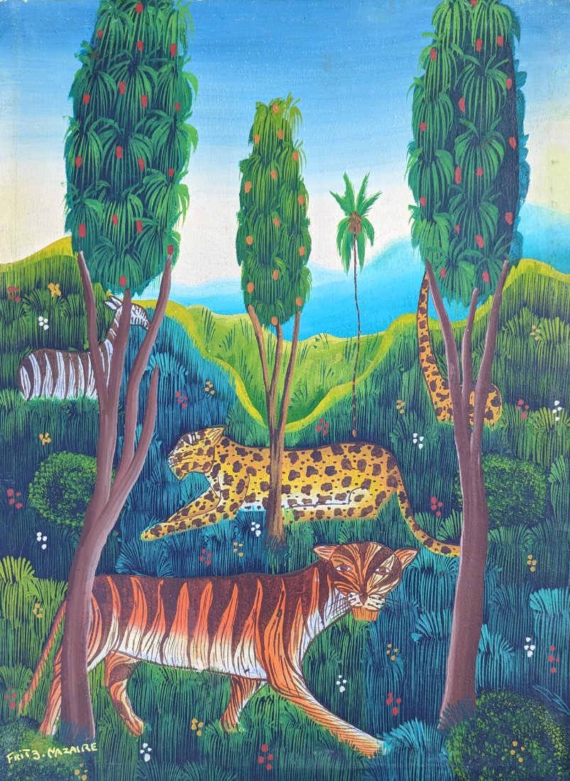 FRITZ NAZAIRE (20th C, Haitian) Jungle: 12 x 16 in