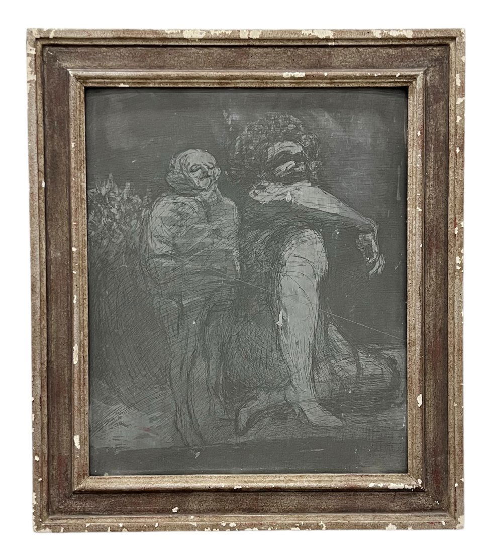 Modernist Mixed Media Painting Style Of Jack Levine (1 of 2)