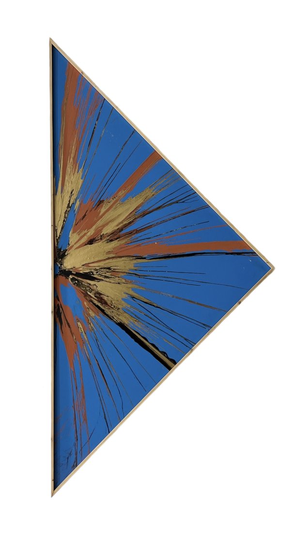 JOHN FRAZEE (20th c, American) Miami Artist, Geometric Splatter Painting: Acrylic on board 70 x 49 in