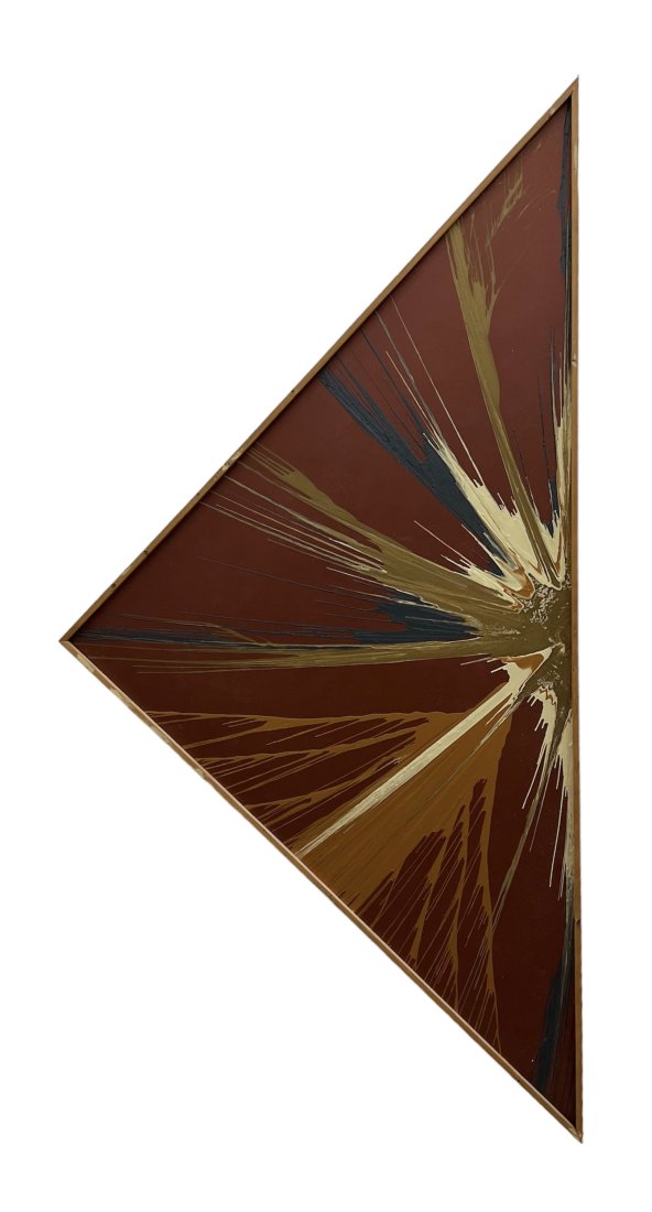 JOHN FRAZEE (20th c, American) Miami Artist, Geometric Splatter Painting: Acrylic on board 69 x 48 in