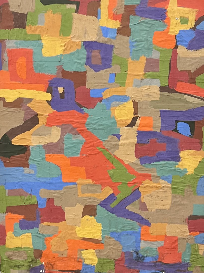 Vintage Abstract Expressionist Painting, Unsigned (1 of 2)