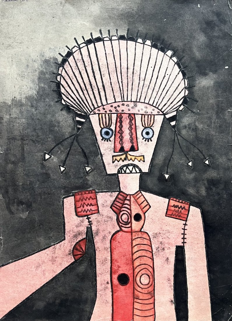 Felix RenÃ© Mederos Pazos (193301996, Cuba): Mixed media on paper 20.5 x 15 in