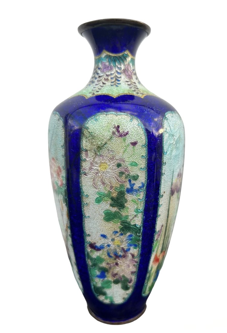 Japanese 19th Century Ginbari Vase: Size 12 x 8 in