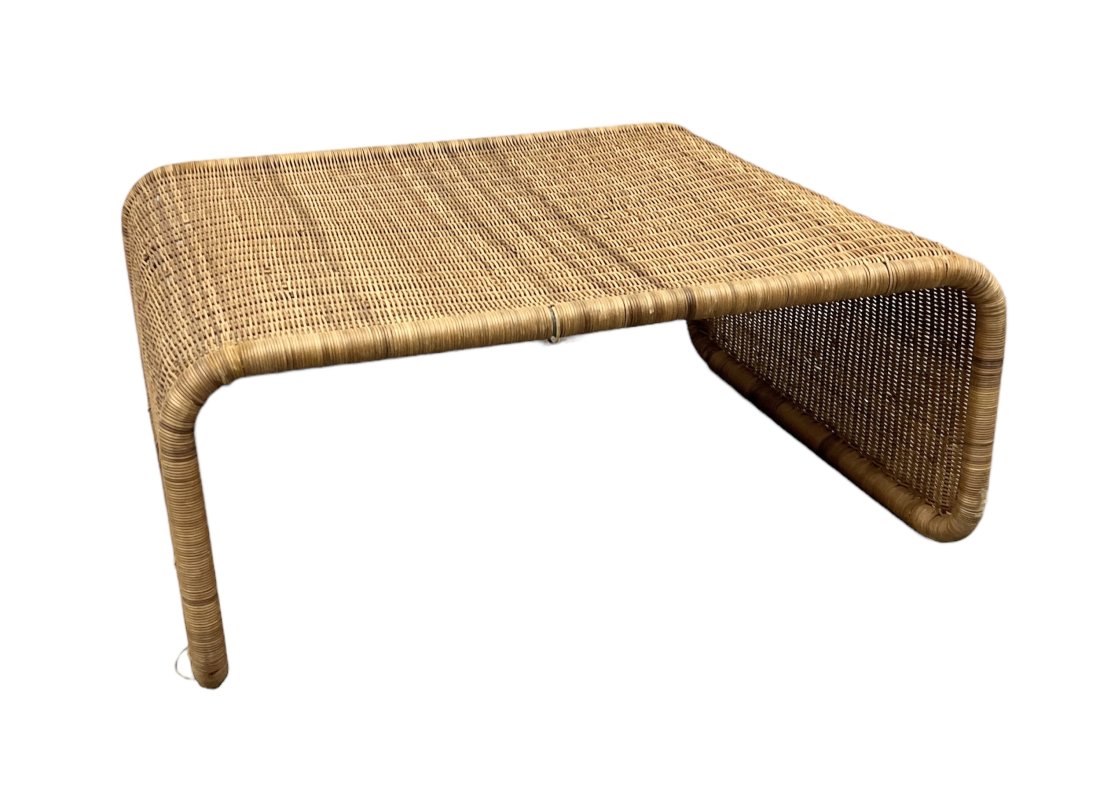 Vintage Wicker Coffee Table, Style Of Tito Agnoli (1 of 6)