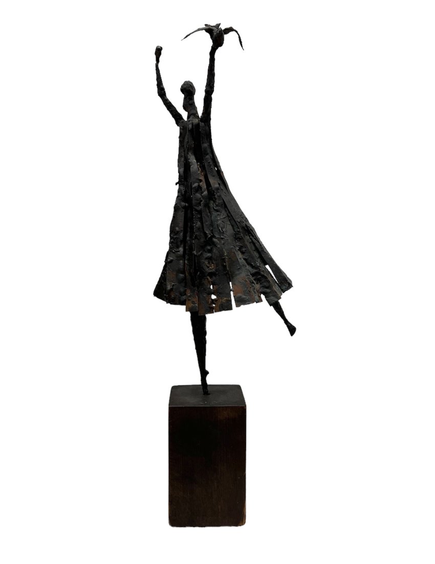 Mid-Century Brutalist Metal Dancer Sculpture Folk Art (1 of 3)