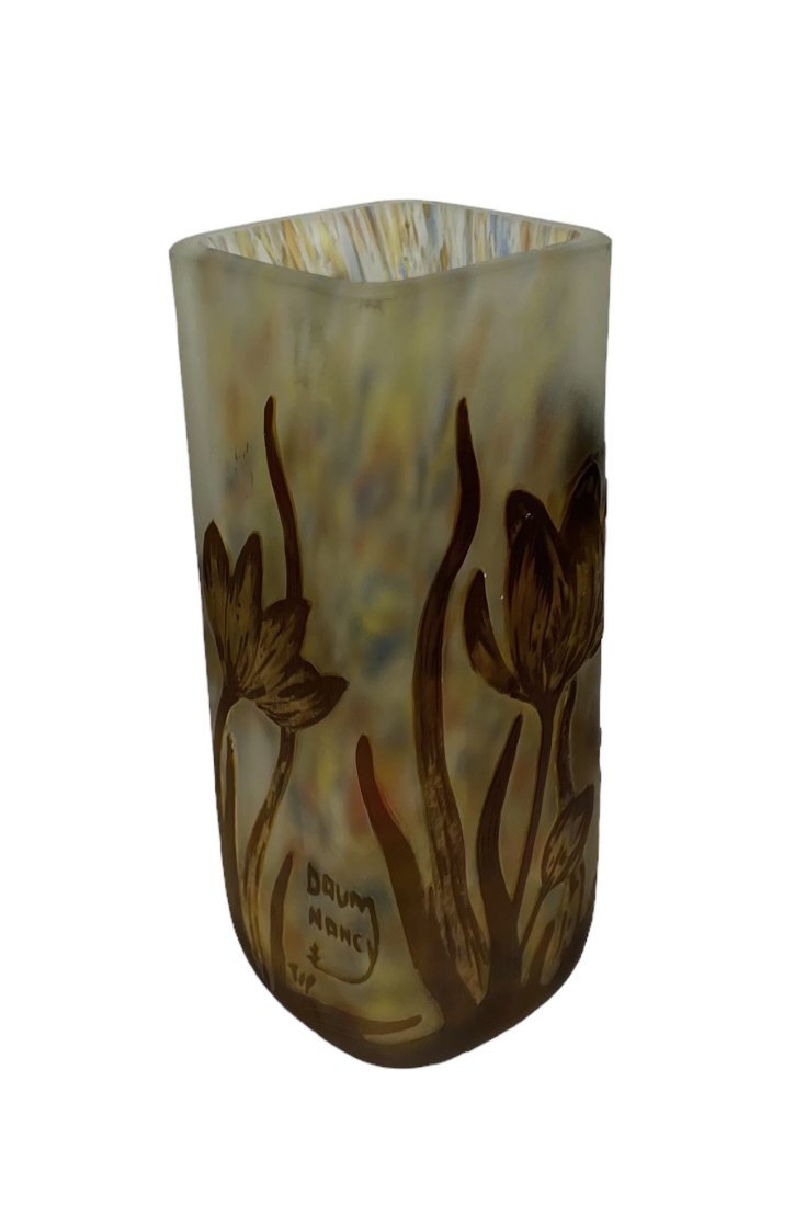 Daum Nancy Enameled Flower Vase (1 of 3)