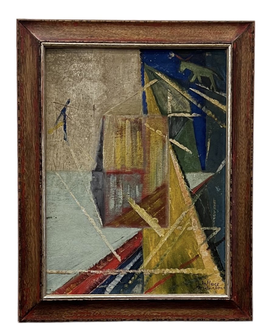 WALLACE ANDERSON (20th c, American) Abstract: Oil on board 12 x 16 in, 15 x 19 in (framed)