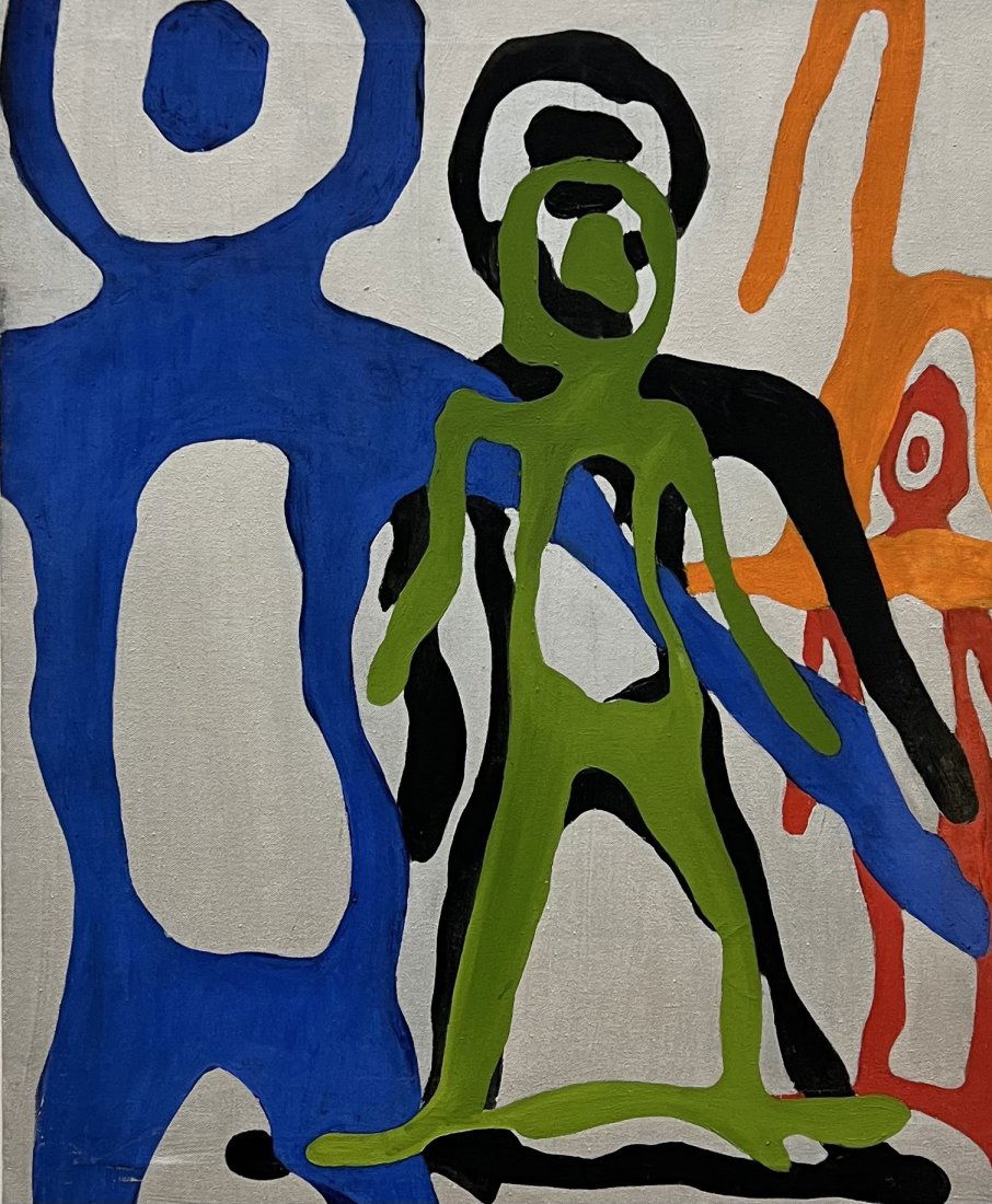 Modernist Abstract Of Figures, Signed Verso (1 of 2)