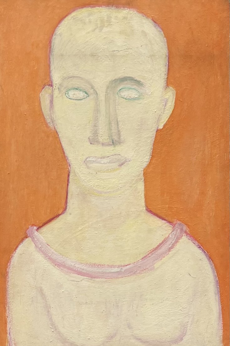 Mid-Century Modernist Portrait Painting Of Julius Caesar: Oil on board 36 x 24 in