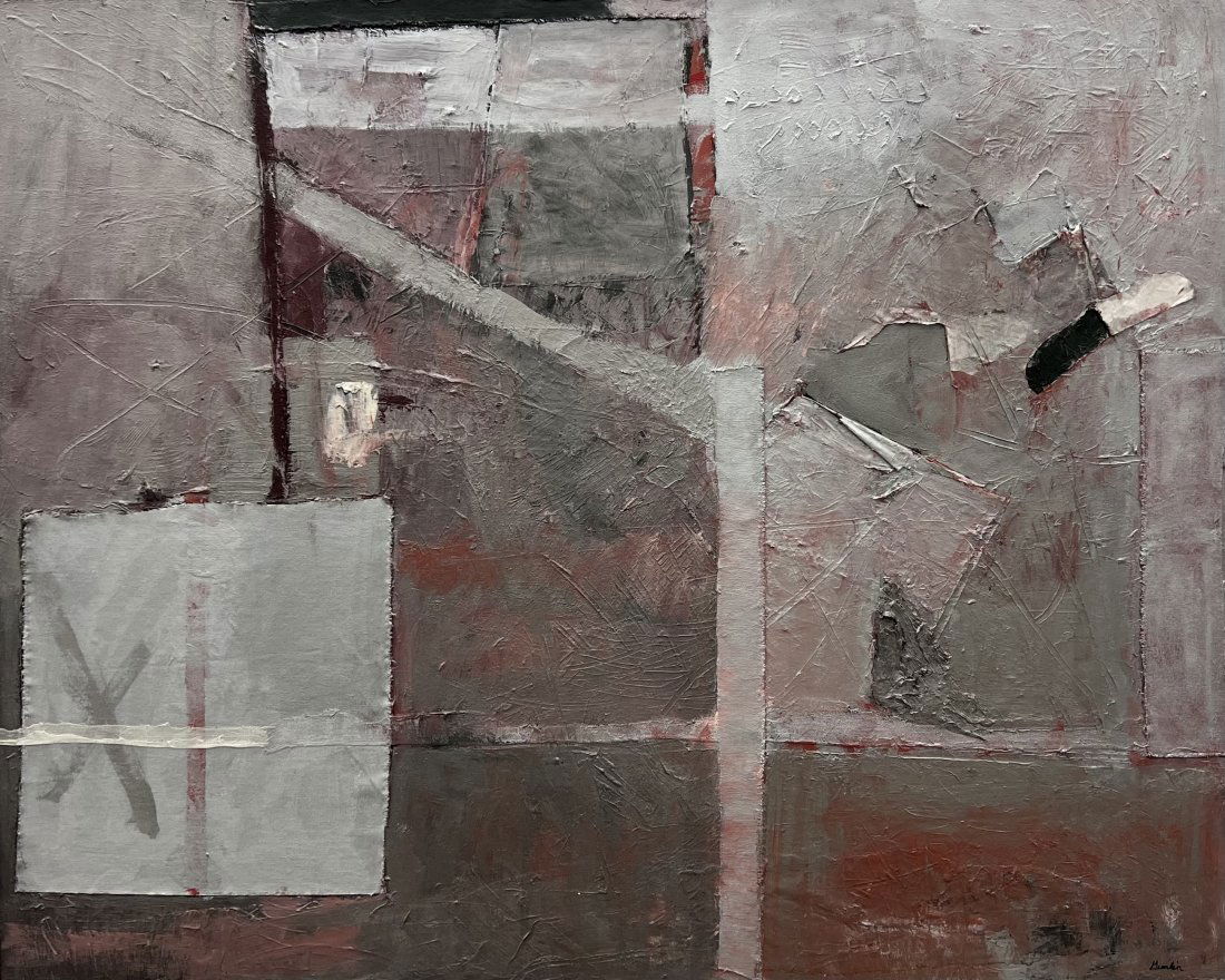 BEVERLY GIMLIN (20th c, American) California Artist, Abstract Gallery label (1 of 4)