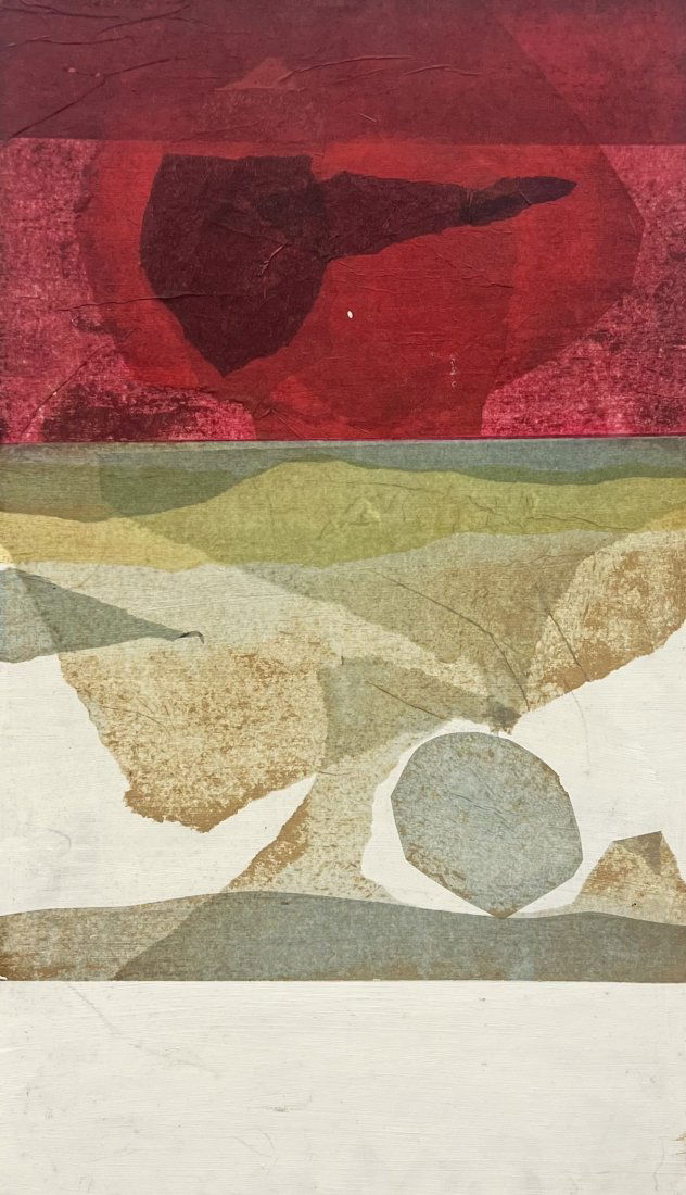 DAVID SEBOLD (b 1932, Delaware) Abstract Oil Collage (1 of 2)