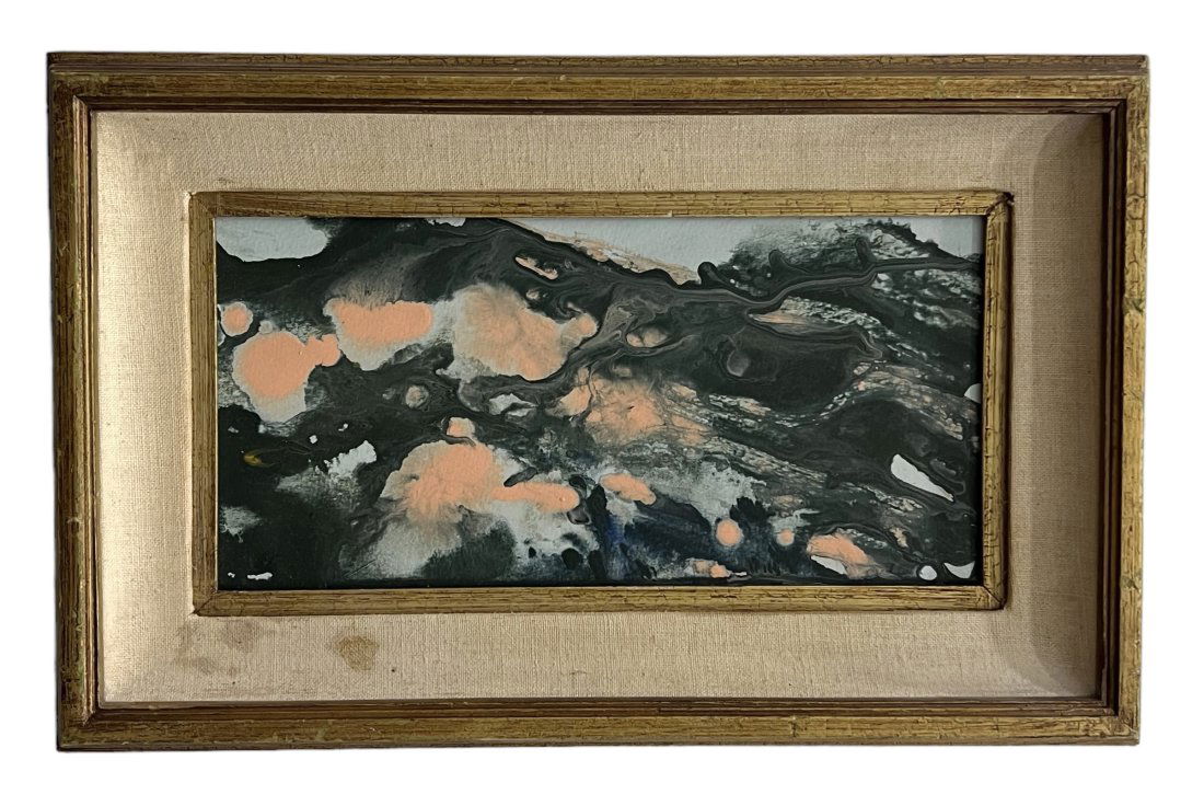 Vintage Abstract Drip Painting, Unsigned (1 of 2)