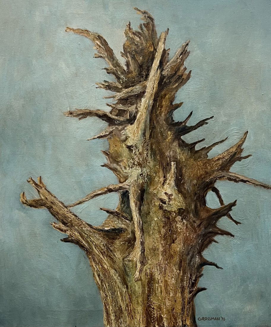 1970's Painting Of A Dead Tree Signed Grossman (1 of 3)