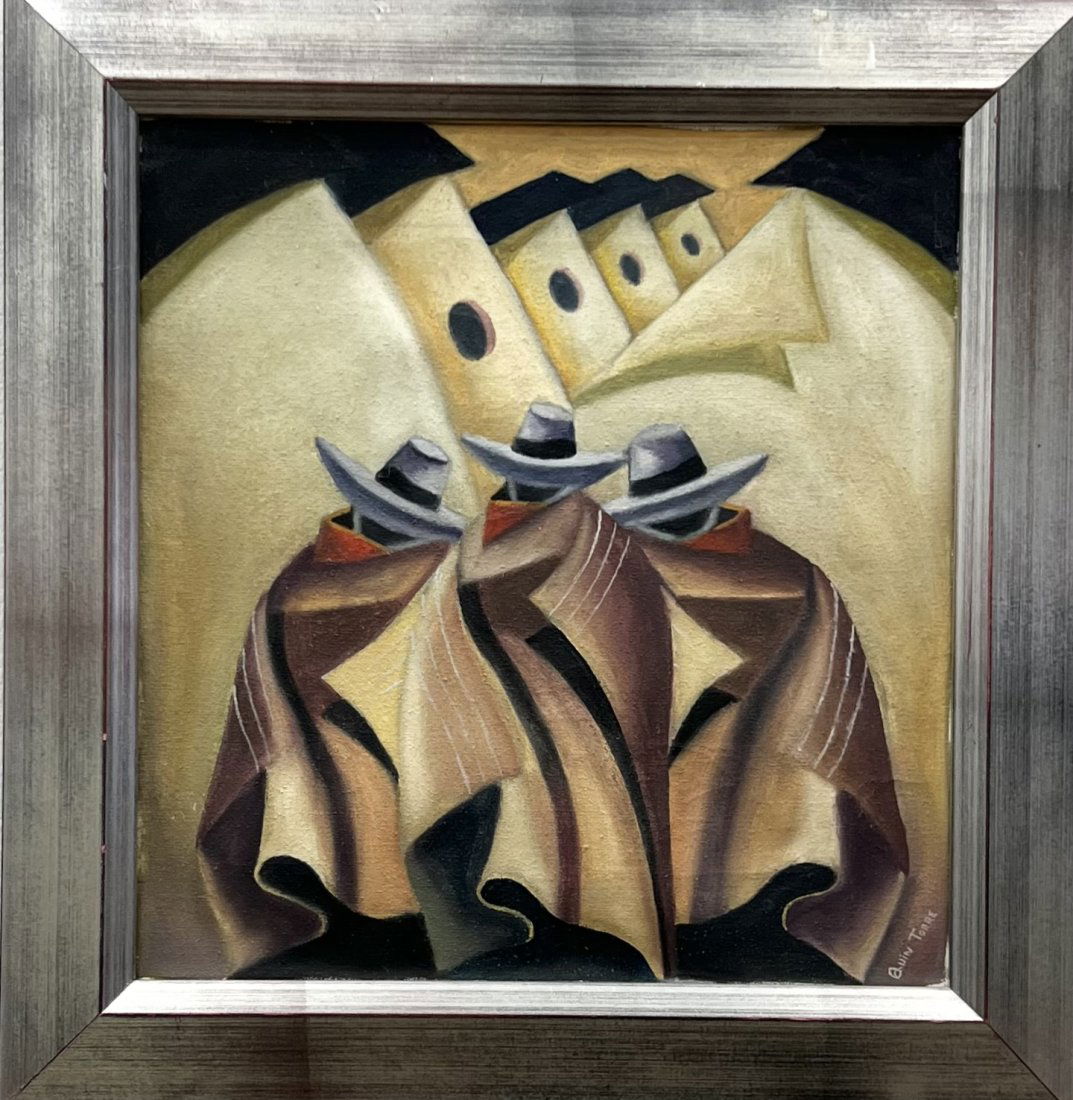 Mexican Cubist Painting, Signed (1 of 3)