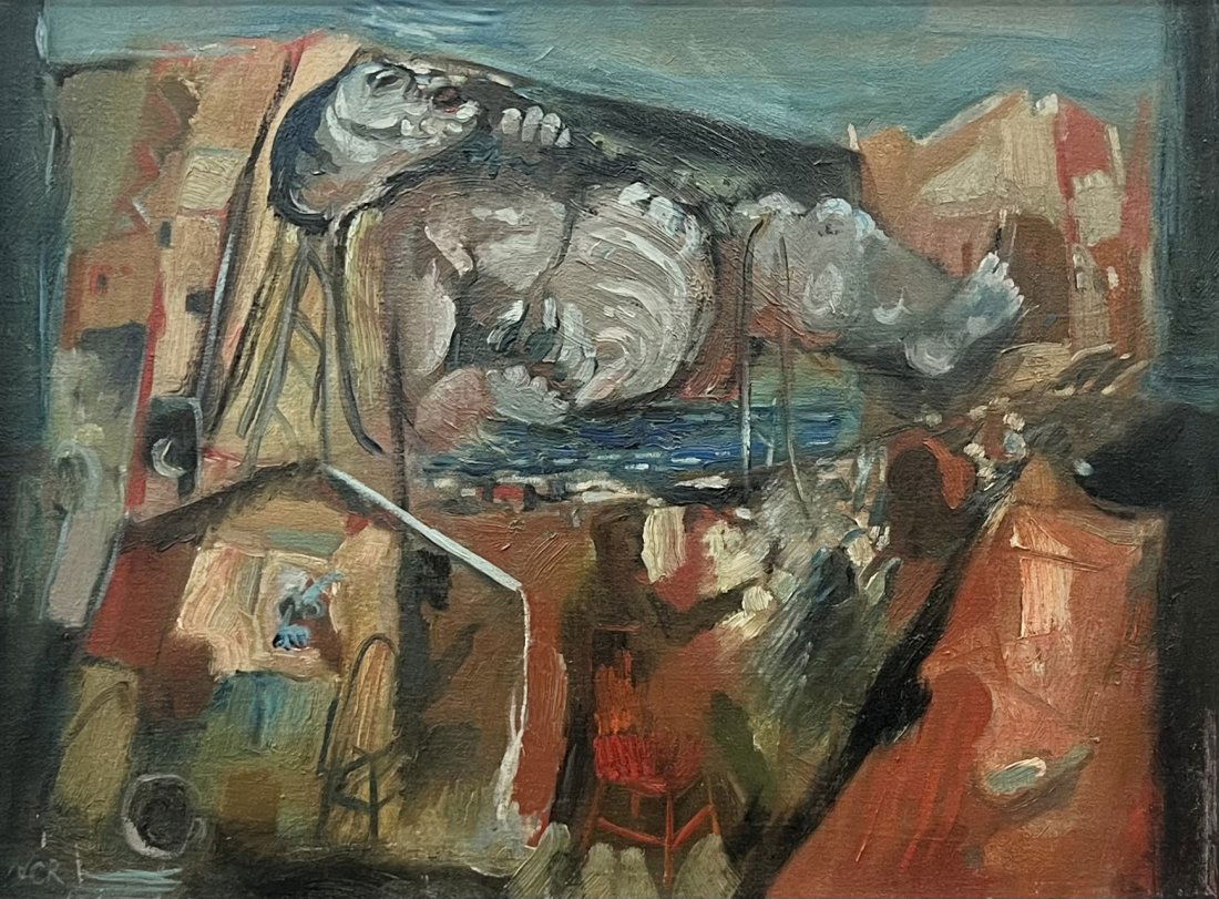 Mid-Century Modern Abstract Painting, Signed (1 of 5)