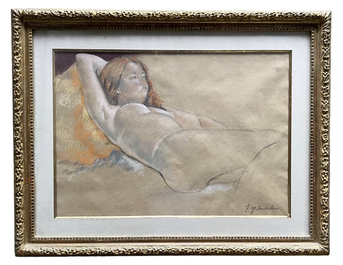 Vintage Pastel Nude Drawing Of A Woman, Signed: Size 23.5 x 16.5 in (sight), 31.5 x 24.5 in (framed)